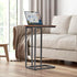 C-Shaped End Table, for Living Room, Bedroom, Small Spaces, TV Tray Couch Side Tables Laptop Table, Rustic Brown