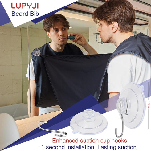 LUPYJI Trimming Beard Bib Apron, Adjustable Beard Hair Catcher, Christmas Gift for Dad