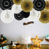 BEISHIDA Black Gold White Hanging Honeycomb Round Paper Fans Decoration Set for New Year Baby Shower