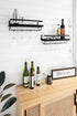 Set 2 Mkono Wall Mounted Wine Rack of Wood Shelf Rustic Wine Bottle Glass Floating Shelves with Stemware Hanger Modern