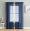 HLC.ME Navy Blue Sheer Voile Rod Pocket Curtain Panels for Bedroom, Kitchen, Living Room (54 x 72 inches, Set of 2)