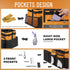 Wearable Cleaning Caddy Bag, Organizer with Handle & Shoulder Straps, 4 Foldable Dividers for Housekeepers, Car Cleaning