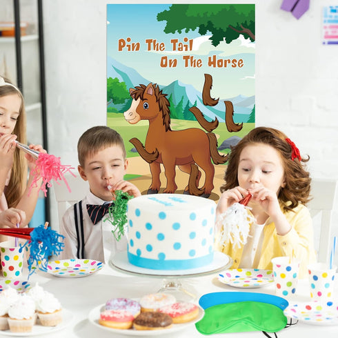 36 Pin The Tail on The Horse Game with Tail Stickers for Cowboy Party Game Toys Boys and Girls Birthday Party
