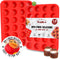 Walfos Silicone Cupcake Pan Set, 2-Piece Mini Muffin Baking Pan, 24 Cups, BPA Free, Non-stick, Dishwasher Safe