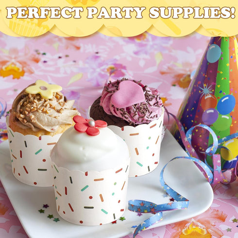 Uiifan 200 Pcs 6 oz Muffin Baking Paper Cups, Greaseproof Supplies for Cake Balls, Candies, Baking Paper Cups