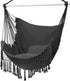 Hammock Chair, Hanging Rope Swing Seat with 2 Cushions,Macrame Hanging Chair Side