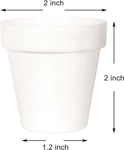 Youngever 24 Pack 2 Inch Mini Plastic Planters, Indoor Flower Plant Pots, White Gardening Pot with Drainage - NO Plant Included (Classic) by Youngever