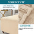 HFCNMY Ottoman Cover Square,Stretch Knitted Jacquard Ottoman Cover Thick Ottoman Slipcover Square Washable Storage Foot