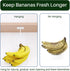 2-Pack Under Cabinet Banana Hook, Metal Hanger, Adhesive Foldable Banana Rack, Keep Bananas Fresh (White)