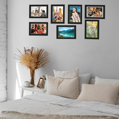 15 Pack 12x16 9x12 Black Picture Mats, Frame Mattes for Pictures Display Photo Frame Mat Core Bevel Cut Mat Board Show