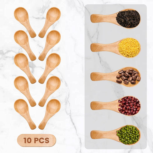 HANSGO 10PCS Small Wooden Spoons, 3 Inch Spoons for Spice Jars, Ideal Gifts for Kitchen Use