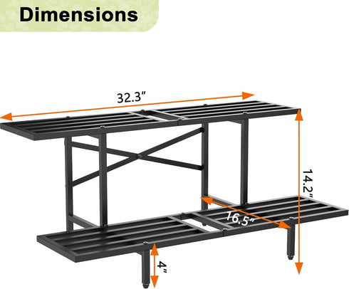 2 GIOTORENT Tier Plant Stand Indoor, Narrow Plant Stand Outdoor, Display Rack Corner Flower Rack Stand for Living Room