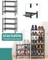 Entryway,3-Tier Closet, viewcare Small Shoe Rack for Black Bamboo Shoe Organizer for Hallway Free Standing Shoe Racks