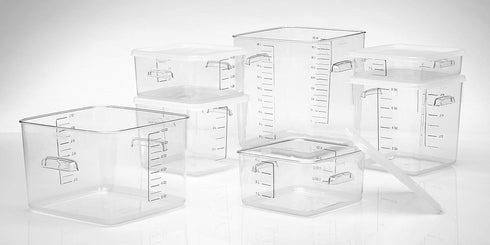 Rubbermaid Commercial Products Space Saving Square Food Storage Container, 22 Quart, Clear