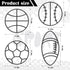 4 Packs Funrous Sports Room Wall Decor for Boys Metal Modern Soccer Football Wall Art Decor Black Basketball Baseball