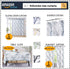 FMFUNCTEX Linen Semi Sheer Curtains - Yellow White 45 Inches Long for Bedroom, Grey Tree Branch Print