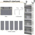 Over The Door Hanging Organizer, 5-Shelves and 10 Side Pockets for Bathroom and Bedroom Storage