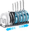 ORDORA Expandable Pots and Pans Organizer Under Cabinet, Cutting Board Pot Lid Holder with 10 Adjustable Dividers
