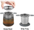 Ohtomber Tea Infuser Strainers, Stainless Steel Loose Leaf Tea Strainer Stepper with Heat Proof Double Handles, Extra