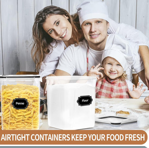 5.2L 195oz, 4pcs 20 PRAKI Large Airtight Food Storage Containers / Pantry Kitchen Organizers and Storage for Flour