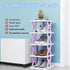 6 Closet, XDMTWLKJ Collapsible Shoe RackOrganizer Tiers-Foldable Shoe Racks for Space-Saving Kid's Shoe Storage, No