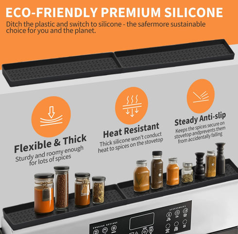 30 Inch 2 Silicone Magnetic Stove Top Shelf, Kitchen Shelf Over Stove Spice Rack Apartment Must Haves Kitchen Gadgets
