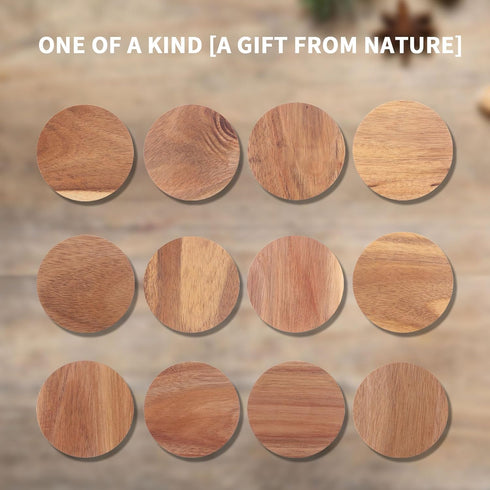 12 Pack 5 Oz Oui Yogurt Jar Lids | Natural Wooden Lids for Oui Yogurt Jars with Silicone Sealing Rings | Lids Only |