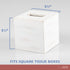 Ilyapa Square Wood Tissue Box Cover - Rustic Farmhouse White Wooden Tissue Holder
