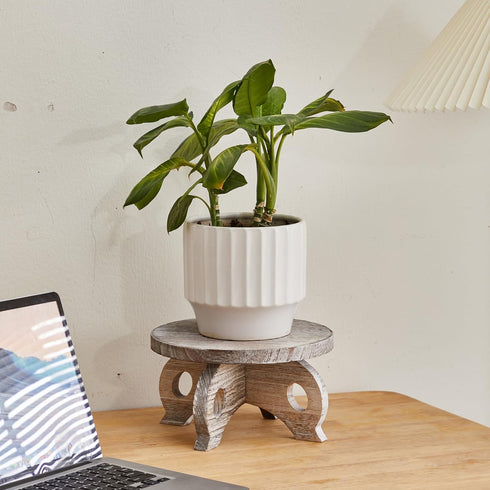 VZODESR Plant Stools Indoor Wooden Stool for Plants Flower Display with Stand Farmhouse Indoor Small Plant Stand Riser