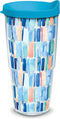 Tervis Yao Cheng - Vertical Stripes Double Walled Insulated Tumbler Travel Cup, Keeps Drinks Cold & Hot, 24oz