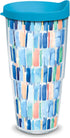 Tervis Yao Cheng - Vertical Stripes Double Walled Insulated Tumbler Travel Cup, Keeps Drinks Cold & Hot, 24oz