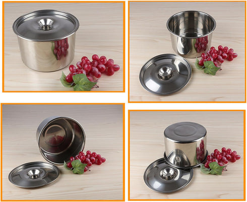 Pomya Stock Pot with Lid, Stainless Steel Pot for Soup, Stew, Seafood, Cooking Container (Large 43x43cm/16.92x16.92in)