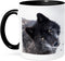 3dRose ROCKY MOUNTAIN GRAY WOLF Two Tone Mug, 11 oz - Black