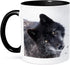 3dRose ROCKY MOUNTAIN GRAY WOLF Two Tone Mug, 11 oz - Black
