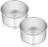 E-far 6 x 3 Inch Round Cake Pans, Stainless Steel Deep Baking Pan for Layer Cake, Set of 2