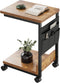 YeTom Side Table,C Table with 2-Tier Storage Shelf, End Table with a