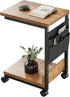 YeTom Side Table,C Table with 2-Tier Storage Shelf, End Table with a
