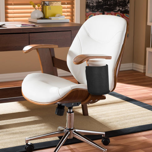 Black Arm Chair Cup Holder, Universal Drinking Can Water Bottle Holder for Gaming & Office Chair Armrest
