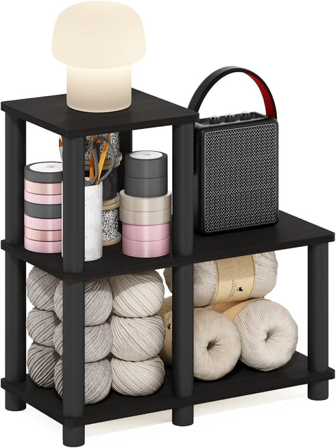 Furinno Turn-N-Tube Accent Decorative Shelf, Espresso/Black