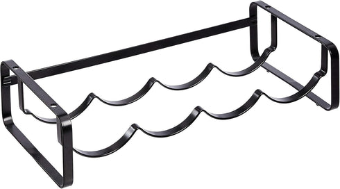 Amazon Basics Tabletop Stackable Metal Wine Rack - 4-Bottle, 3.74"D x 15.75"W x 7.87"H, Black