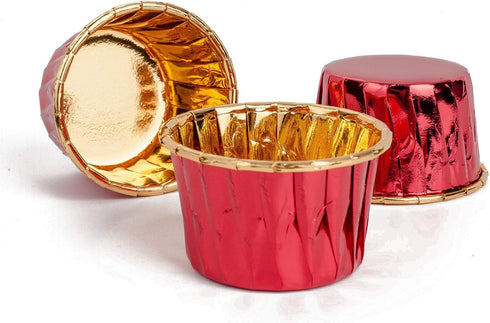 GOLDEN APPLE Aluminum Foil Paper Mini Cake Baking Cups - 50 pcs Muffin Cupcake Baking Mold Liners for Party, Wedding,