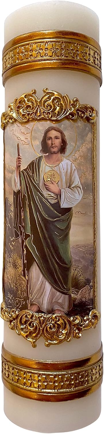 San Judas Tadeo Candle for Difficult Situations Prayer - Jude The Apostle Cirio Vela de San Juditas