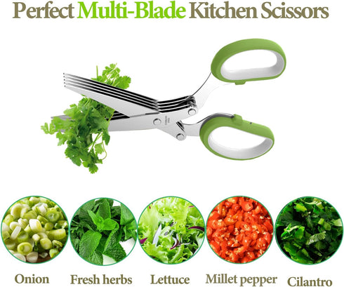 2025 Upgraded Herb Scissors, Effortless Shears Cutter Tool with Sharp Stainless Steel Blades, Green