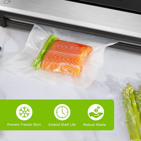 Bonsenkitchen 11” x 150’ Food Vacuum Seal Roll Keeper with Cutter, BPA Free Vacuum Sealer Bags Rolls