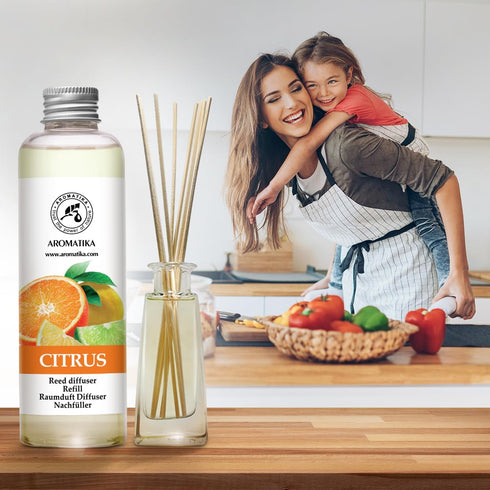 6.8 Oz Citrus Refill Reed Diffuser Fl - Room Diffuser Refill - Home Fragrance - Room Freshener - Fresh and Long Lasting