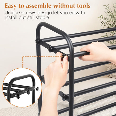 3-Tier Closet INSMART Expandable Shoe Rack, Stackable and Adjustable Shoes Organizer Storage Shelf, Sturdy and Durable