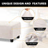 PrinceDeco Real Velvet Plush Ottoman Cover, Soft Rectangle Folding Storage Covers, X-Large, Ivory