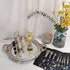 Yash Counter 15.8' 13', YANIZU Decorative Mirror Tray, Round with Handles, Organizer for Perfume, Makeup, Jewelry