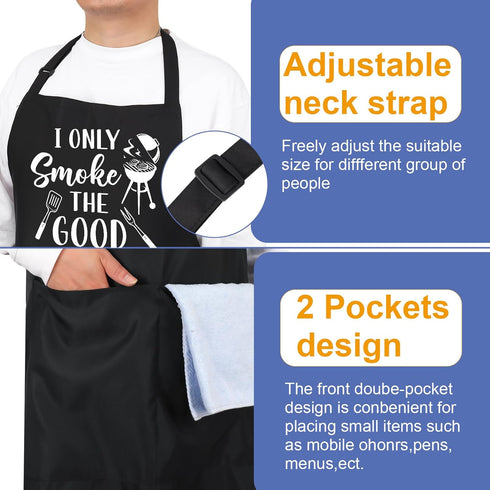 Funny Plus Size Aprons for Men - 39’’ x 39'' Adjustable Personalized Custom Cooking Gifts for Dad