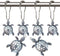 Sea Turtles Shower Curtain Hooks - Silver Metal Rust Proof Clips for Bathroom Accessories Set